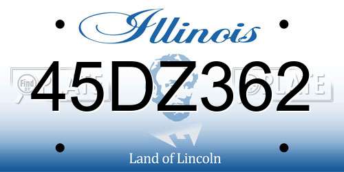 45DZ362 Illinois License Plate