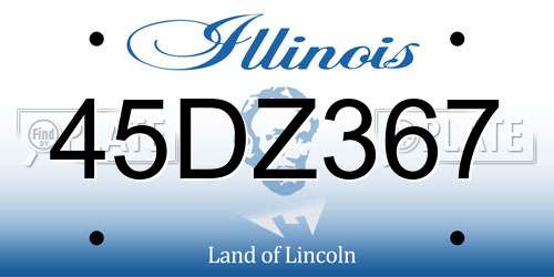 45DZ367 Illinois License Plate