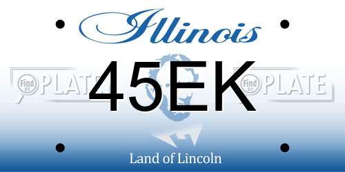 45EK Illinois License Plate