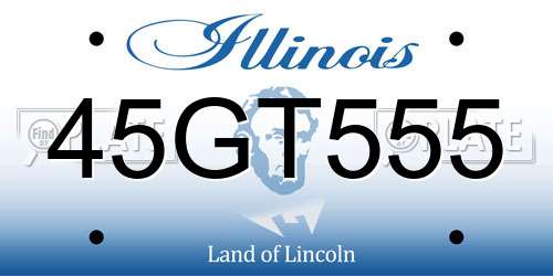 45GT555 Illinois License Plate