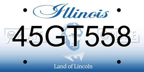 45GT558 Illinois License Plate