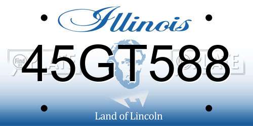 45GT588 Illinois License Plate