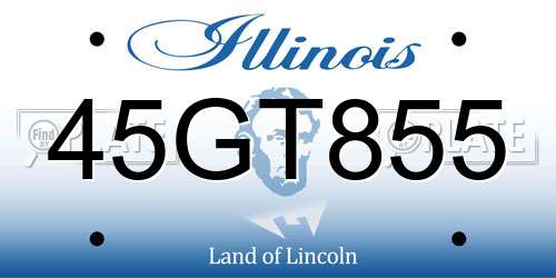 45GT855 Illinois License Plate