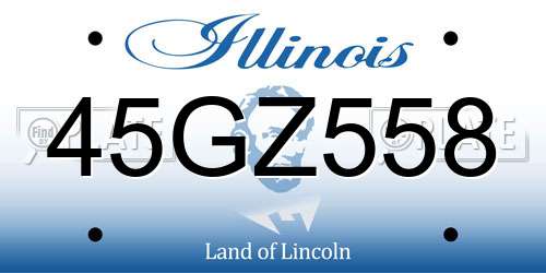 45GZ558 Illinois License Plate