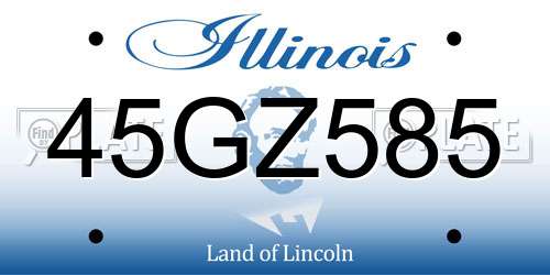 45GZ585 Illinois License Plate