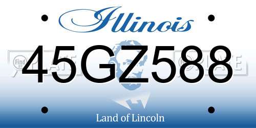 45GZ588 Illinois License Plate