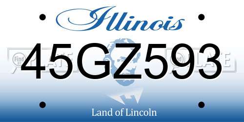 45GZ593 Illinois License Plate