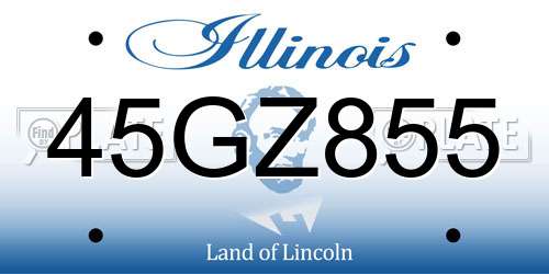 45GZ855 Illinois License Plate