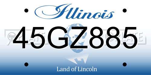 45GZ885 Illinois License Plate