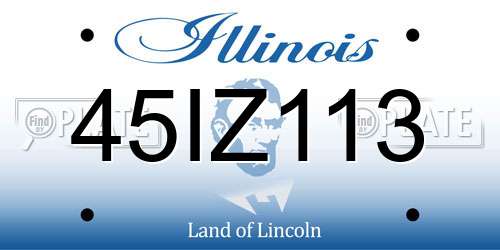 45IZ113 Illinois License Plate