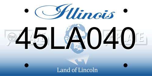 45LA040 Illinois License Plate