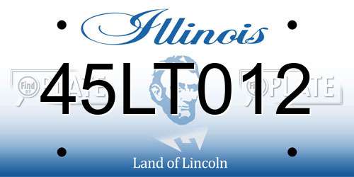 45LT012 Illinois License Plate