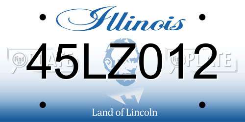 45LZ012 Illinois License Plate