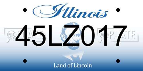 45LZ017 Illinois License Plate