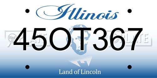 45OT367 Illinois License Plate