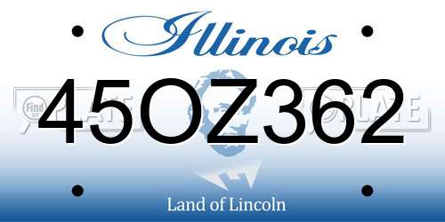 45OZ362 Illinois License Plate