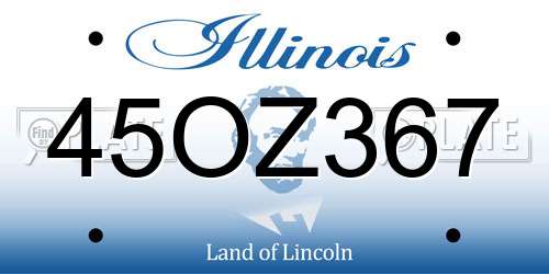 45OZ367 Illinois License Plate