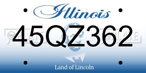 45QZ362 Illinois License Plate