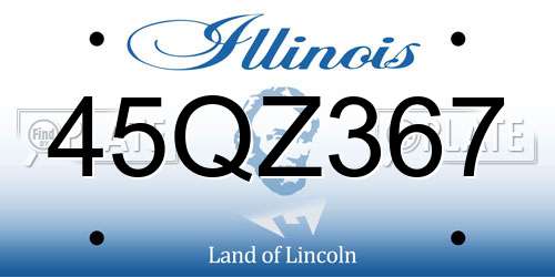 45QZ367 Illinois License Plate