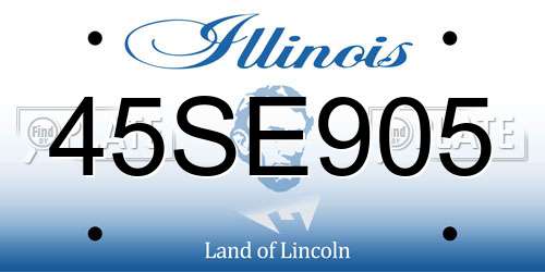 45SE905 Illinois License Plate