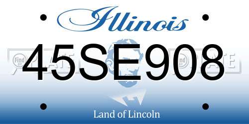 45SE908 Illinois License Plate