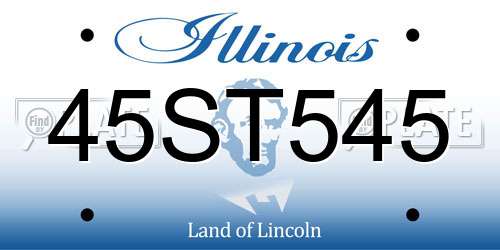 45ST545 Illinois License Plate