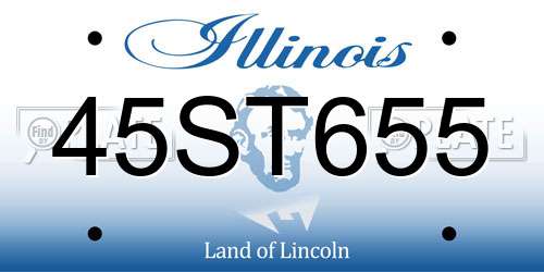 45ST655 Illinois License Plate