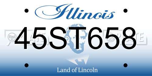 45ST658 Illinois License Plate