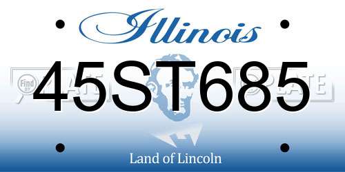 45ST685 Illinois License Plate