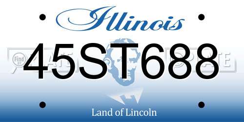 45ST688 Illinois License Plate