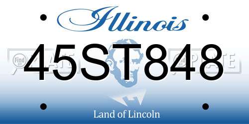 45ST848 Illinois License Plate