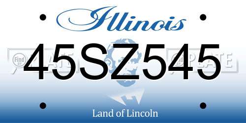 45SZ545 Illinois License Plate