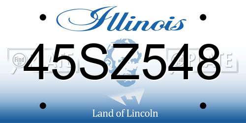 45SZ548 Illinois License Plate