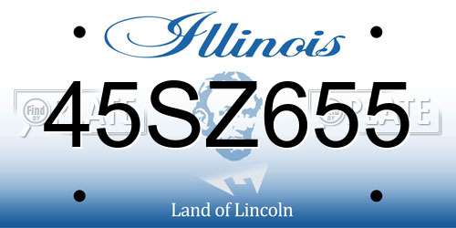45SZ655 Illinois License Plate