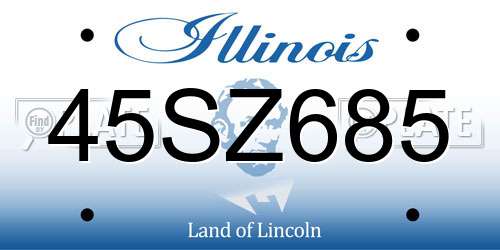 45SZ685 Illinois License Plate