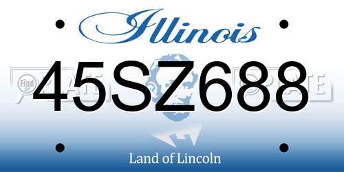 45SZ688 Illinois License Plate