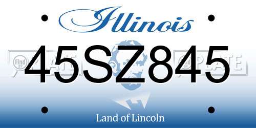 45SZ845 Illinois License Plate