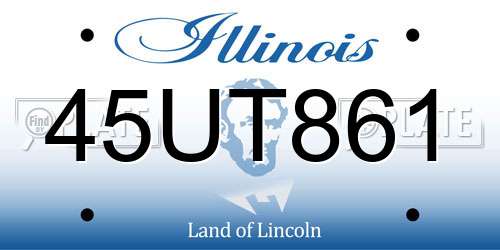 45UT861 Illinois License Plate