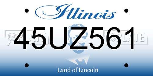45UZ561 Illinois License Plate