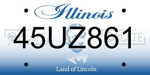 45UZ861 Illinois License Plate