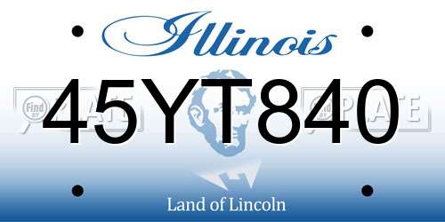 45YT840 Illinois License Plate