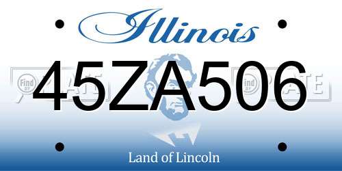 45ZA506 Illinois License Plate