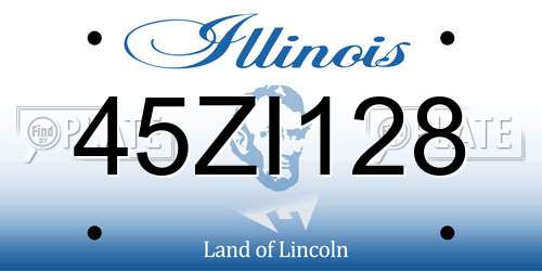 45ZI128 Illinois License Plate
