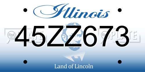 45ZZ673 Illinois License Plate