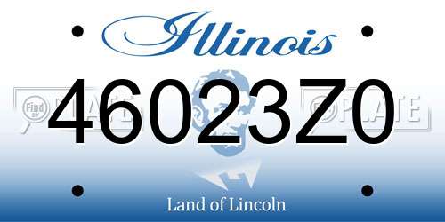 46023Z0 Illinois License Plate