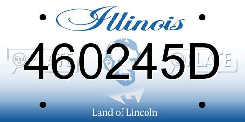460245D Illinois License Plate