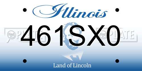 461SX0 Illinois License Plate