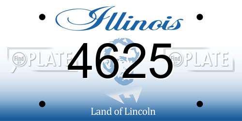 4625 Illinois License Plate