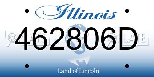 462806D Illinois License Plate