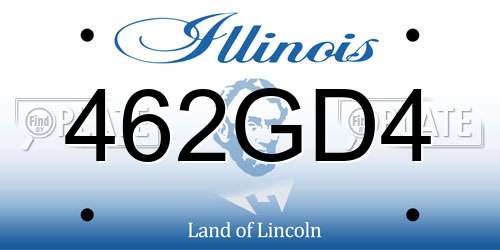 462GD4 Illinois License Plate